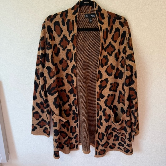 Women's Leopard Print Sweater Cardigan - Picture 3 of 7